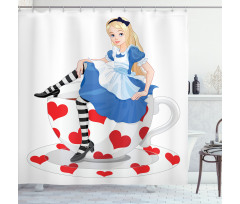 Alice with Cup Shower Curtain