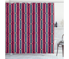 Colorful Retro Revival Shower Curtain