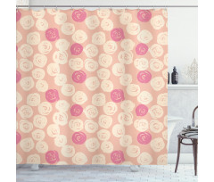 Grunge Rose Petal Rounds Shower Curtain