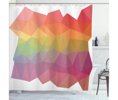 Retro Rainbow Colors Poly Shower Curtain