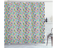 Retro Triangles Rectangles Shower Curtain