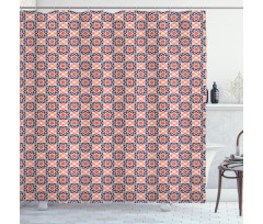 Floral Graphic Lattice Shower Curtain