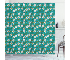 Leaves and Flowers Artwork Shower Curtain