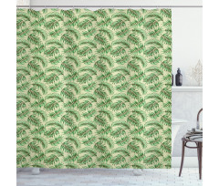 Jungle Foliage Luau Vibes Shower Curtain