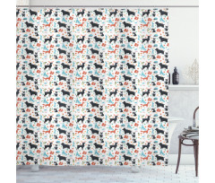 Fox Rabbit Bear Owl Shower Curtain