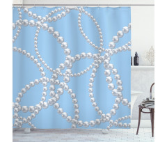 Pearl Necklace Bracelet Shower Curtain