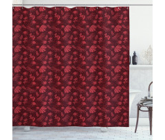 Warm Polka Dotted Flowers Shower Curtain
