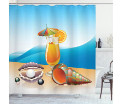 Seascape Summer Beach Shower Curtain