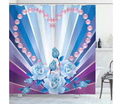 Valentines Roses Heart Shower Curtain
