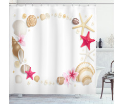 Seashells Flower Star Shower Curtain