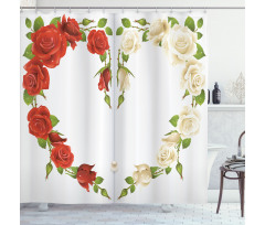 Heart Bouquet Romantic Shower Curtain