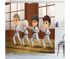 Children Dojo Practice Art Shower Curtain