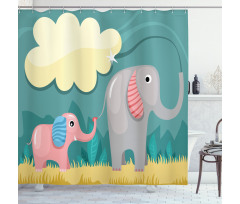 Pastel Baby Animal Shower Curtain