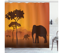 Savanna Mammals Shower Curtain