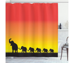 Ombre Sky Mammals Shower Curtain