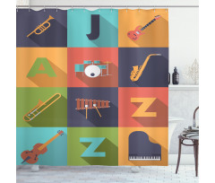 Jazz Equipment Music Shower Curtain