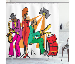 Jazz Band on Stage Shower Curtain