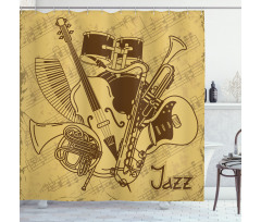 Jazz Music Equipments Shower Curtain