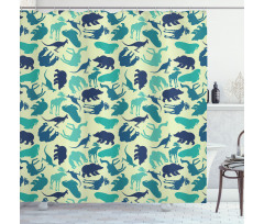 Various Animal Silhouettes Shower Curtain
