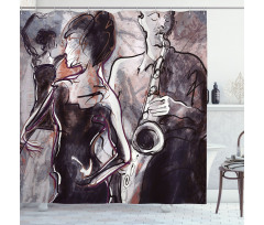 Jazz Musician Saxophone Shower Curtain