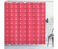 Symmetric Nautical Items Art Shower Curtain