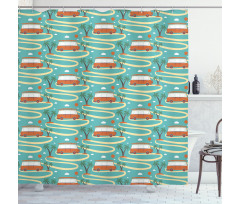 Summer Van and Palms Shower Curtain