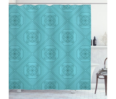 Flourishing Motifs Shapes Shower Curtain