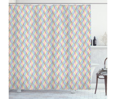 Diagonal Colorful Streaks Shower Curtain