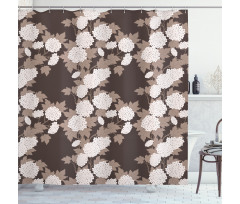 Top View Abstract Blossoms Shower Curtain