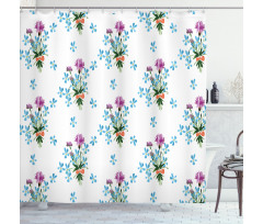 Colorful Spring Time Botany Shower Curtain