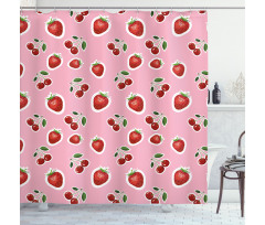 Strawberries and Cherries Shower Curtain