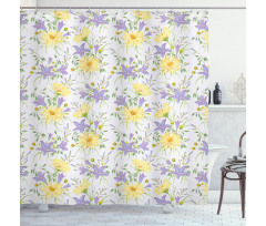 Chamomiles and Bluebells Shower Curtain