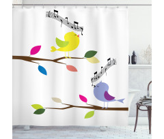 Colorful Mascots Singing Shower Curtain
