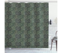 Exotic Art Monstera Leaves Shower Curtain