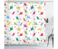 Heart Branches Colorful Shower Curtain