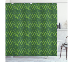 Mini Shamrock Leaves Pattern Shower Curtain