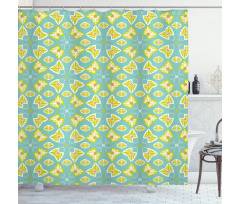 Butterfly Motif Damask Shower Curtain