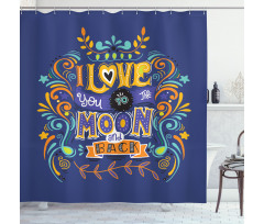 Floral Themed Text Shower Curtain