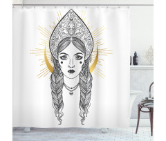 Woman Wearing a Kokoshnik Shower Curtain