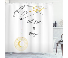 Hand Holding Crescent Shower Curtain