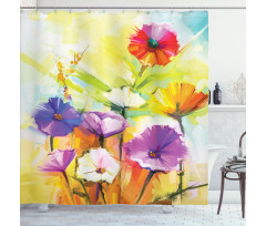 Vivid Gerbera Bloom Spring Shower Curtain
