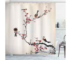 Oriental Illustration Shower Curtain