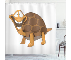 Single Happy Turtle Design Shower Curtain