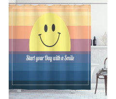 Smirking Sun and Lettering Shower Curtain