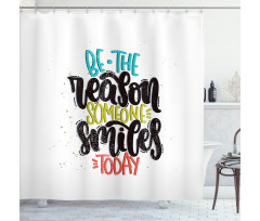 Funky Positive Calligraphy Shower Curtain