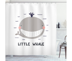 Big Mouth Little Whale Design Shower Curtain