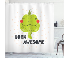 Encouraging Iguana Portrait Shower Curtain