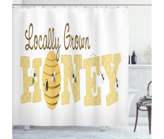 Locally Grown Calligraphy Shower Curtain