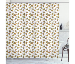 Hand Drawn Flowers Bees Shower Curtain