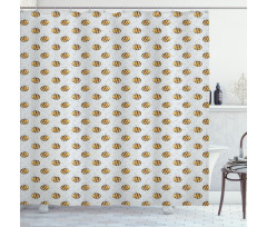 Hand Drawn Flower Scene Shower Curtain